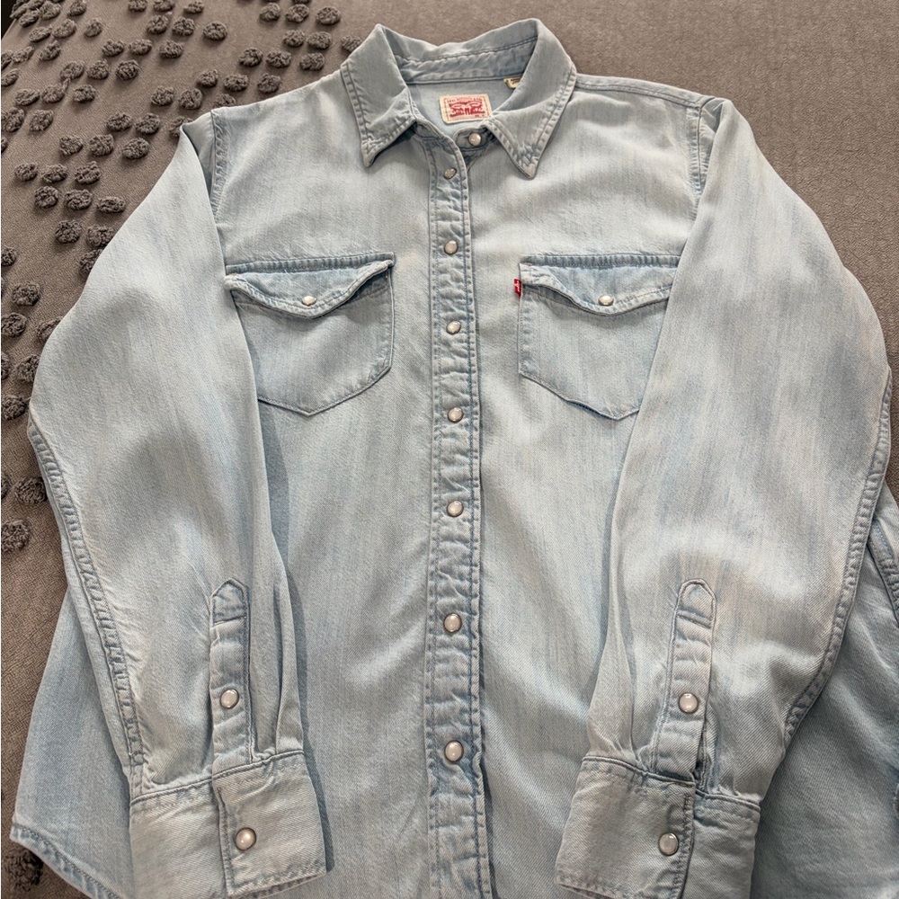 Levi's Light Blue Denim Button-Up Shirt